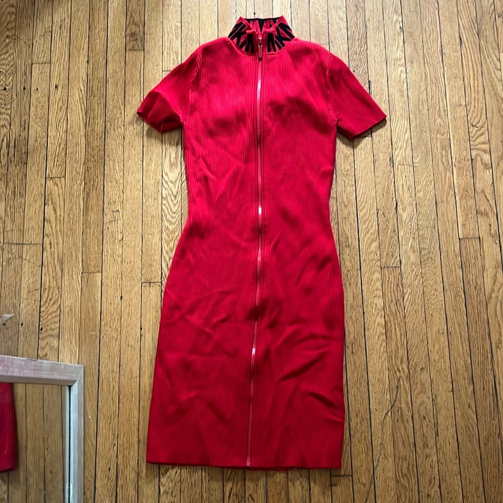Michael Kors red zip up dress